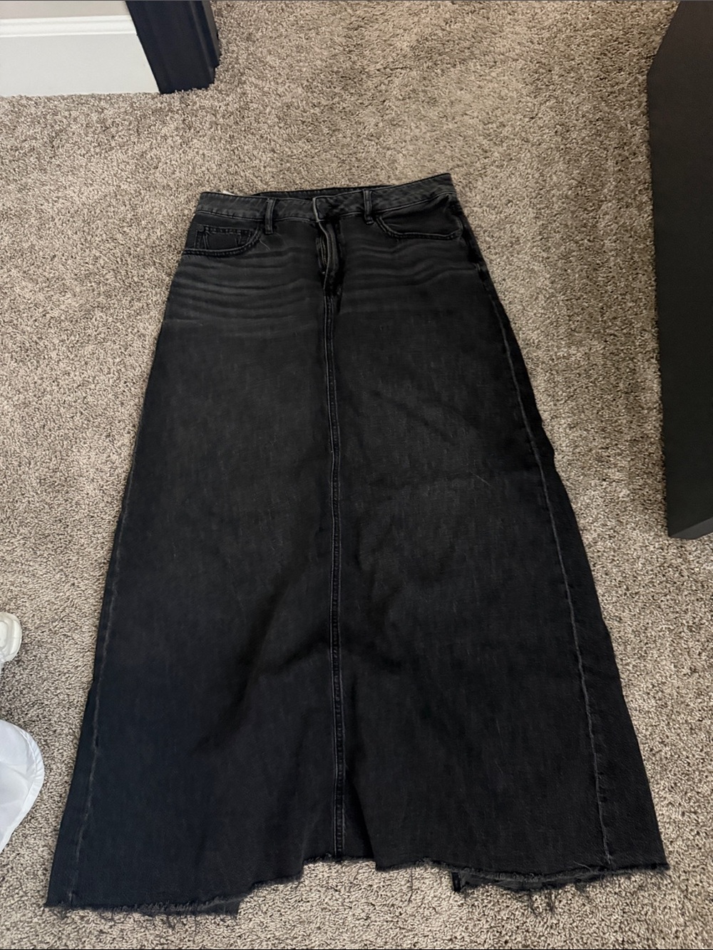 American Eagle Outfitters Black Denim Maxi Skirt
